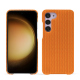 Samsung Galaxy S23+ leather cover - Abaca arancio ( Pantone #d77540 )