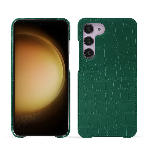 为三星Galaxy S23+提供高质量的保护壳Crocodile pino ( Pantone #173F35 ) 