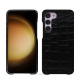Samsung Galaxy S23+ leather cover - Crocodile nero ( Noir / Black) 
