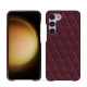 Samsung Galaxy S23+ leather cover - Lie de vin - Couture ( Pantone #412234 ) 