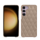 Coque cuir Samsung Galaxy S23+ - Taupe vintage - Couture ( Pantone #591d16 ) 