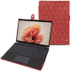 Housse cuir Microsoft Surface Pro 9 - Cerise vintage - Couture ( Pantone #a6302e ) 