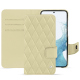 Housse cuir Samsung Galaxy S23 - Beige - Couture ( Nappa - Pantone #ceb888 ) 