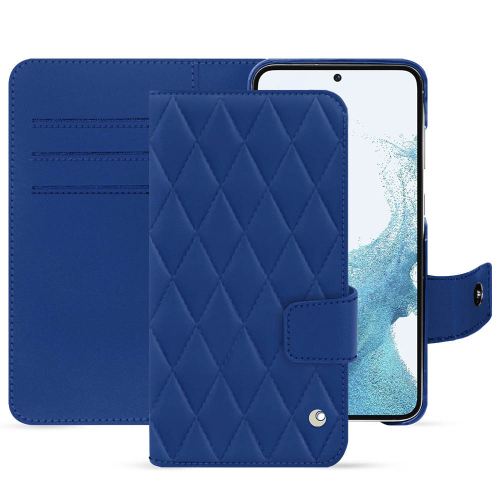 Custodia premium a portafoglio per Samsung Galaxy S23Bleu océan - Couture ( Nappa - Pantone #15458a) 