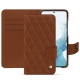Funda de piel Samsung Galaxy S23 - Marron - Couture ( Nappa - Pantone #8B4720 ) 