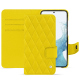 Funda de piel Samsung Galaxy S23 - Jaune fluo - Couture ( Pantone #c9ff57 ) 