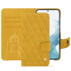 Funda de piel Samsung Galaxy S23 - Jaune soulèu - Couture ( Pantone #F3B934 )