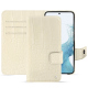 Samsung Galaxy S23 leather case - Crocodile milk ( Pantone #d6d2c4 ) 