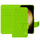 Housse cuir Samsung Galaxy S23+ - Vert fluo - Couture ( Pantone #00ab5f ) 