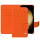Funda de piel Samsung Galaxy S23+ - Orange fluo - Couture ( Pantone #ff5406 ) 