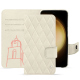 Capa em pele Samsung Galaxy S23+ - Blanc escumo - Couture ( Pantone #D6D6D1 )