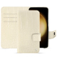 Housse cuir Samsung Galaxy S23+ - Crocodile milk ( Pantone #d6d2c4 ) 