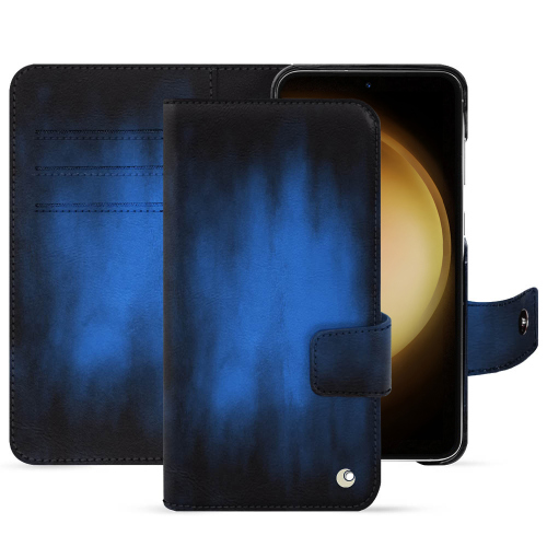 Luxuriöse Wallet-Hülle für Samsung Galaxy S23+Bleu Patine