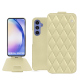 Housse cuir Samsung Galaxy A54 - Beige - Couture ( Nappa - Pantone #ceb888 ) 