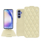 Samsung Galaxy A54 leather case - Ivoire - Couture ( Pantone #d6d6c6 ) 