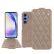 Housse cuir Samsung Galaxy A54 - Taupe vintage - Couture ( Pantone #591d16 ) 