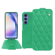 Samsung Galaxy A54 leather case - Menthe vintage - Couture ( Pantone #37b375 ) 