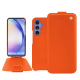 Samsung Galaxy A54 leather case - Orange fluo ( Pantone #ff5406 ) 