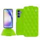 Housse cuir Samsung Galaxy A54 - Vert fluo - Couture ( Pantone #00ab5f ) 