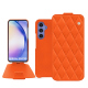 Samsung Galaxy A54 leather case - Orange fluo - Couture ( Pantone #ff5406 ) 
