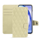 Capa em pele Samsung Galaxy A54 - Beige - Couture ( Nappa - Pantone #ceb888 ) 
