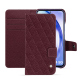 Samsung Galaxy A54 leather case - Lie de vin - Couture ( Pantone #412234 ) 