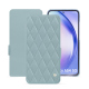 Housse cuir Samsung Galaxy A54 - Bleu ciel - Couture ( Nappa - Pantone #abcae9 ) 