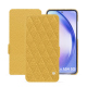 Lederschutzhülle Samsung Galaxy A54 - Mimosa - Couture ( Pantone #b39437 ) 