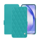 Samsung Galaxy A54 leather case - Bleu fluo - Couture