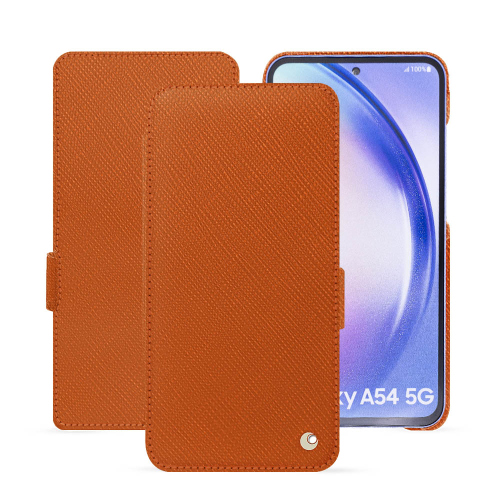 Premium flap cover for Samsung Galaxy A54Orange vibrant ( Pantone #e36b39 ) 