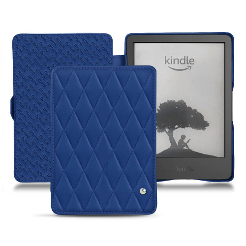 Amazon Kindle (2022) Premium Custom CaseBleu océan - Couture ( Nappa - Pantone #15458a) 
