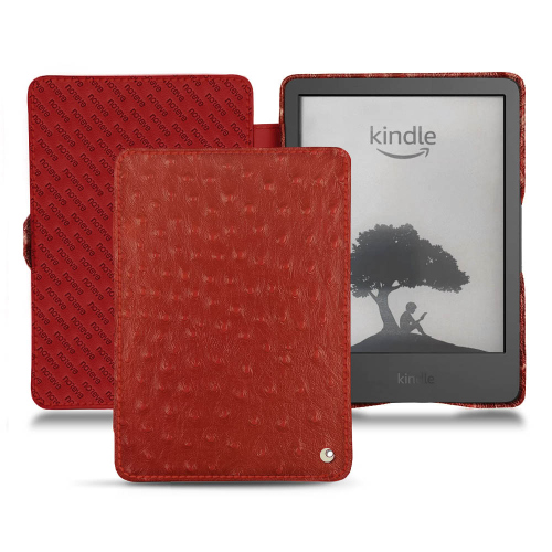 Maßgeschneiderte Premium-Hülle Amazon Kindle (2022)Autruche ciliegia ( Pantone #a4343a ) 