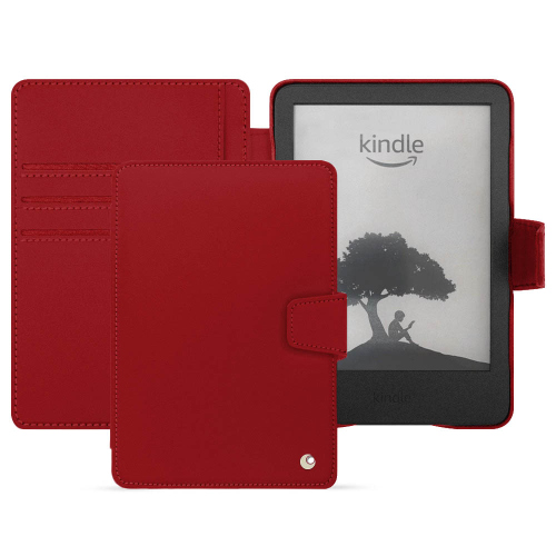 Amazon Kindle (2022) Premium Wallet CaseRouge ( Nappa - Pantone #d50032 ) 