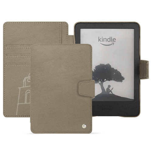 Funda de cartera premium para Amazon Kindle (2022)Darboun sabla ( Pantone #BCB1A1 )