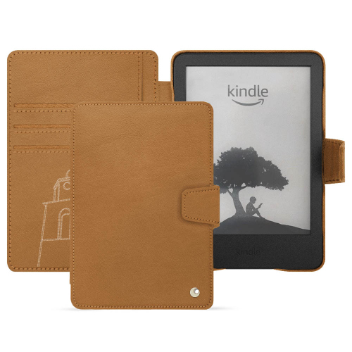 Amazon Kindle (2022) Custodia Premium a portafoglioCastan esparciate ( Pantone #824F2A )