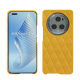 Honor Magic5 Pro leather cover - Jaune soulèu - Couture ( Pantone #F3B934 )