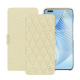 Housse cuir Honor Magic5 Pro - Ivoire - Couture ( Pantone #d6d6c6 ) 