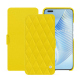 Honor Magic5 Pro leather case - Jaune fluo - Couture ( Pantone #c9ff57 ) 
