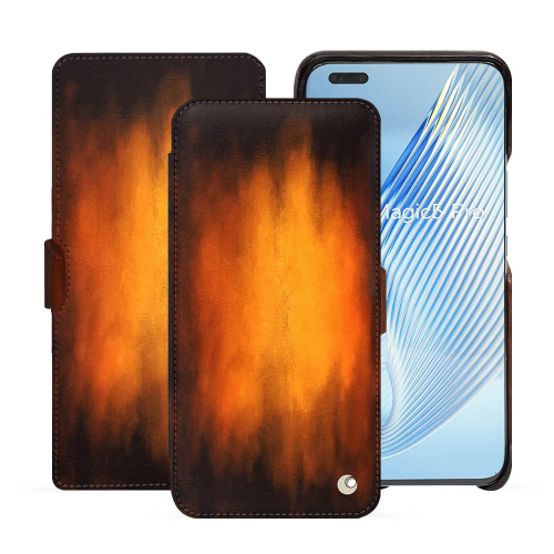 优质的Honor Magic5 Pro保护壳，带水平翻盖Fauve Patine