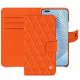 Housse cuir Honor Magic5 Pro - Orange fluo - Couture ( Pantone #ff5406 ) 