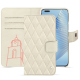 Capa em pele Honor Magic5 Pro - Blanc escumo - Couture ( Pantone #D6D6D1 )
