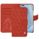 Honor Magic5 Pro leather case - Arange clouquié - Couture ( Pantone #D33108 )