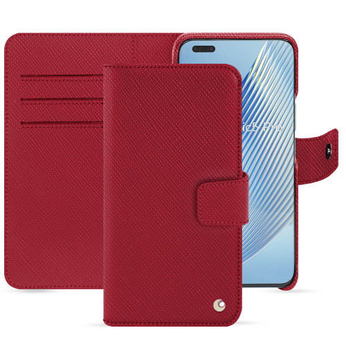 Luxuriöse Brieftaschenhülle für Honor Magic5 ProRouge passion ( Pantone #a6192e ) 