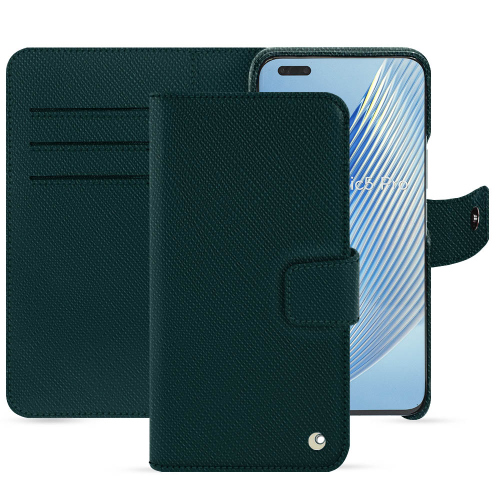 Custodia a portafoglio deluxe per Honor Magic5 ProVert séduisant ( Pantone #1d3c34 ) 