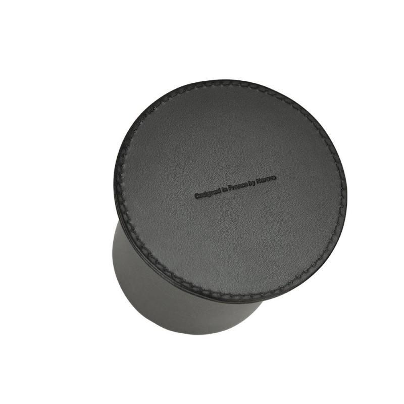 Leather pen pot - round