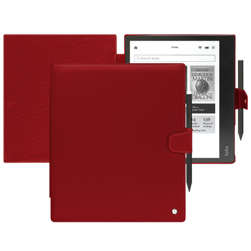 Customised protective cover for Kobo Elipsa 2ERouge ( Nappa - Pantone #d50032 ) 