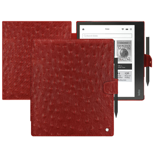 Cobertura de protecção personalizada para Kobo Elipsa 2EAutruche ciliegia ( Pantone #a4343a ) 