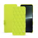 Lederschutzhülle Sony Xperia 1 V - Jaune fluo - Couture ( Pantone #c9ff57 ) 