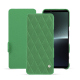 Sony Xperia 1 V leather case - Vert fluo - Couture ( Pantone #00ab5f ) 