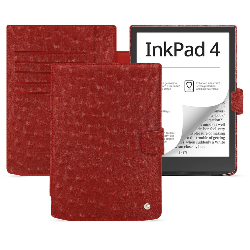 PocketBook InkPad 4高级保护套Autruche ciliegia ( Pantone #a4343a ) 